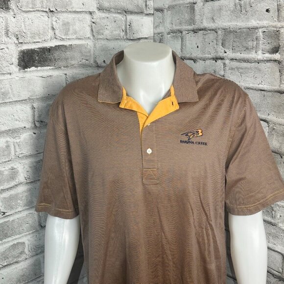 Greg Norman Pinstripe Golf Polo Shirt - Picture 2 of 7